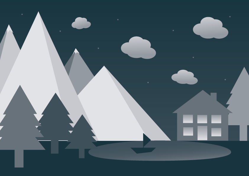 Landschaft mit Bergen